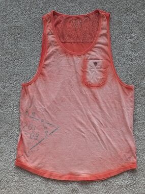 Guess Coral Printed Logo Tank Top